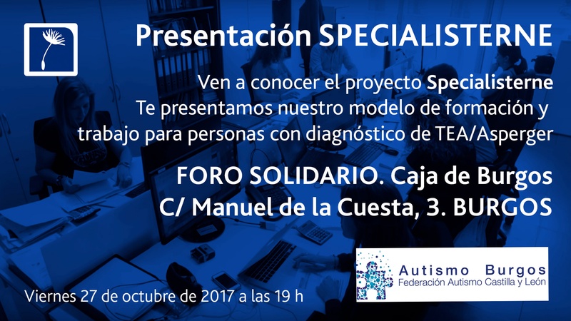 Presentación del proyecto de empleo para personas con TEA Specialisterne en Burgos